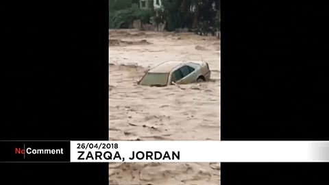 Impresionantes inundaciones en Jordania 