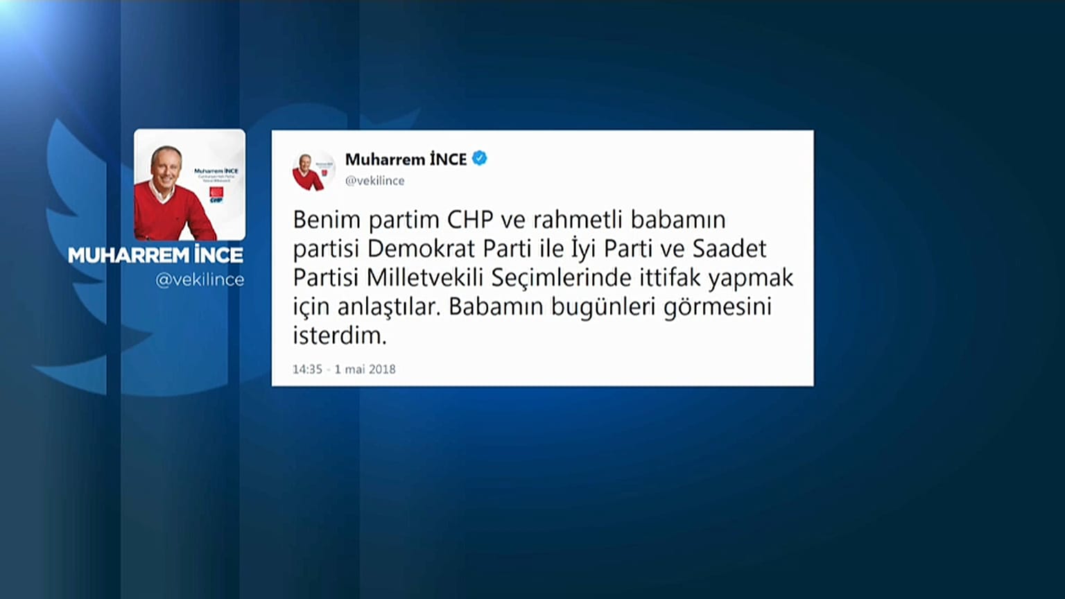 Muharrem İnce: Muhalefet genel seçimlerde ittifak için anlaştı 