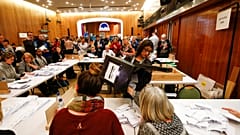Volunteers count ballot papers in Wandsworth, London, May 3, 2018