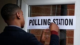 A polling station in Manchester, UK, May 3, 2018.