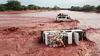 Umgekippter Wagen in Kenya