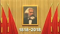 Imagem de Karl Marx no Grande Palácio do Povo na China