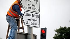Road signs go up for US Embassy in Jerusalem