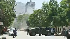 Smoke rises from a suicide bomb attack 
