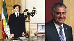 رضا بهلوي الثاني (صورة حالية وصورة له عام 1980) - المصدر ويكيميديا