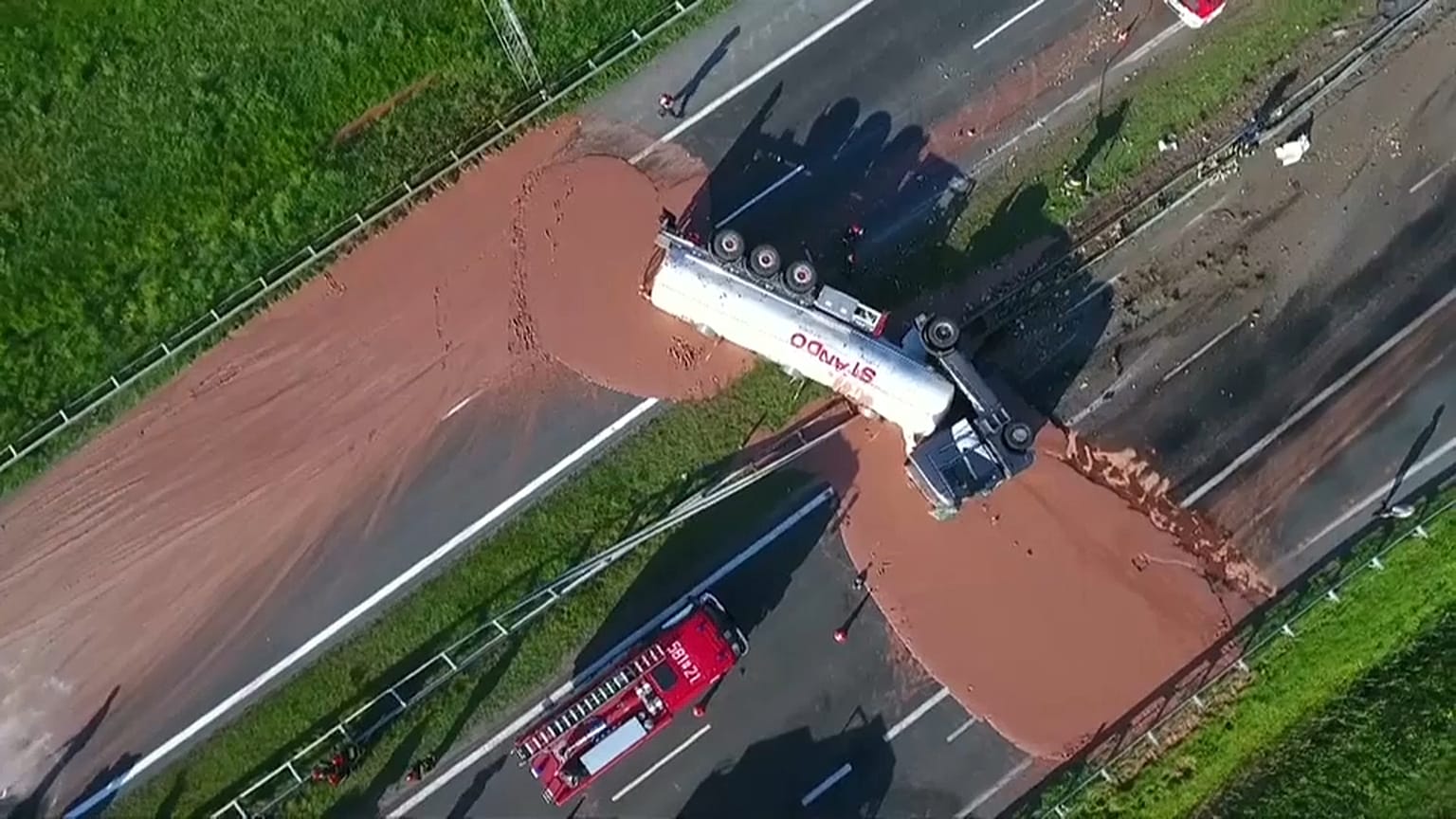 Chocolate on freeway poland