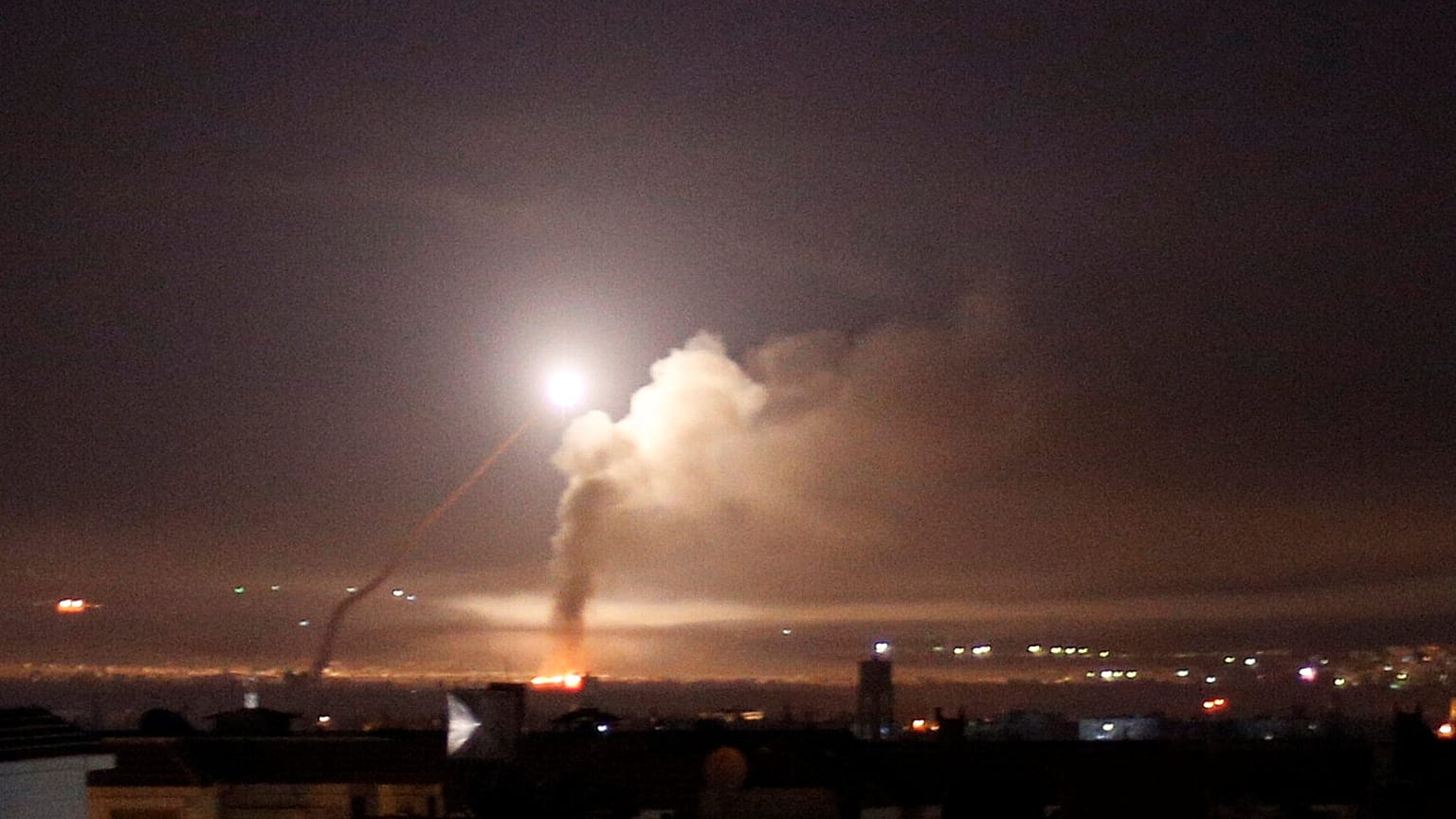Bombardeo visto desde Damasco