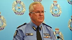 Police Commissioner Chris Dawson addresses the media in Perth, Australia