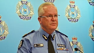Police Commissioner Chris Dawson addresses the media in Perth, Australia