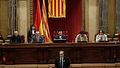 Quim Torra am Redepult des katalanischen Parlaments