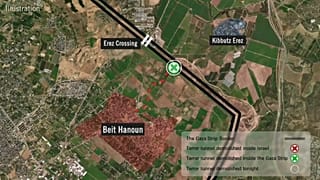 Landkarte des gesprengten Tunnels in Gaza