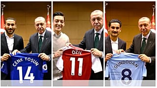 Erdoğan İngiltere'de Türk futbolcularla buluştu