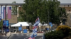the entrance to the new U.S. embassy in Jerusalem