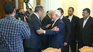 Sergei Lavrov greets Javad Zarif