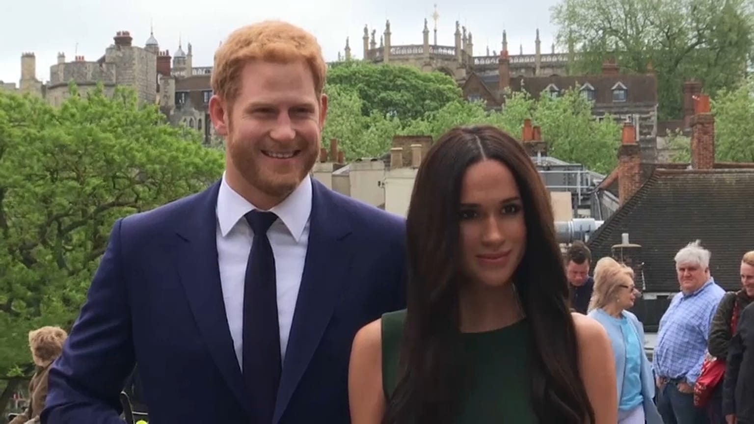 Escultura de cera de Harry e Meghan em Windsor