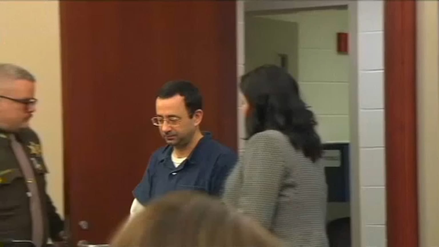 Larry Nassar à chegada ao tribunal