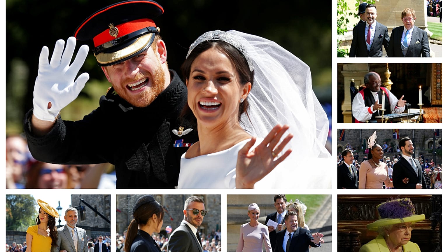 Os duques de Sussex e alguns dos seus ilustres 600 convidados