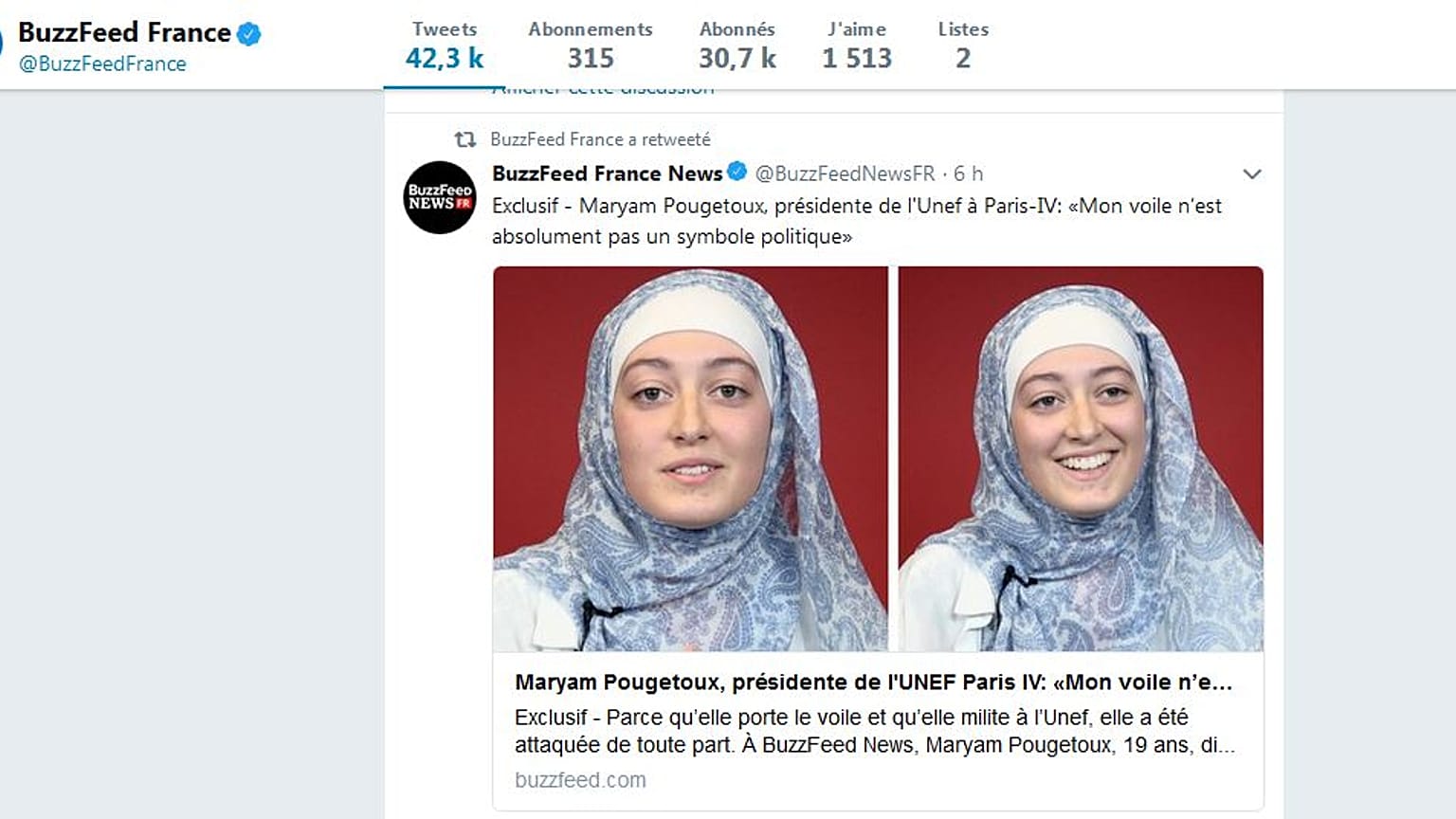 Fransa'da öğrenci temsilcisinin başörtüsü tartışılıyor