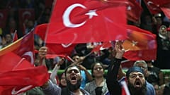 Turks in Sarejevo attend a rally held by President Erdogan