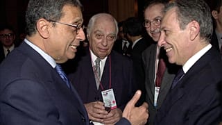 برنارد لويس يتوسط وزيري خارجية مصر وتركيا - اسطنبول 2002