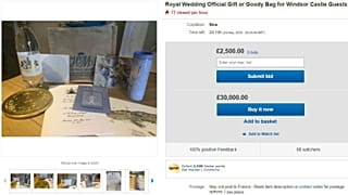 Royal wedding guests flog gift bags online