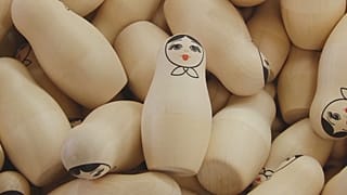 Iconic Russian matrioshka dolls painted with World Cup symbols