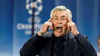 Carlo Ancelotti num jogo da liga dos campeões