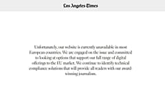 A message on the Los Angeles Times website