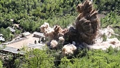 Sprengung auf dem Gelände in Punggye-ri