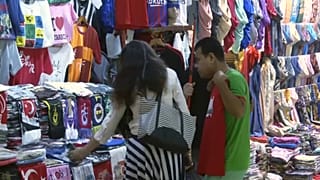 Shoppers in a Turkish bazaar
