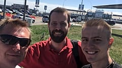Kristofer Arnar Einarsson standing with his host (on the left) levgen Smyrn