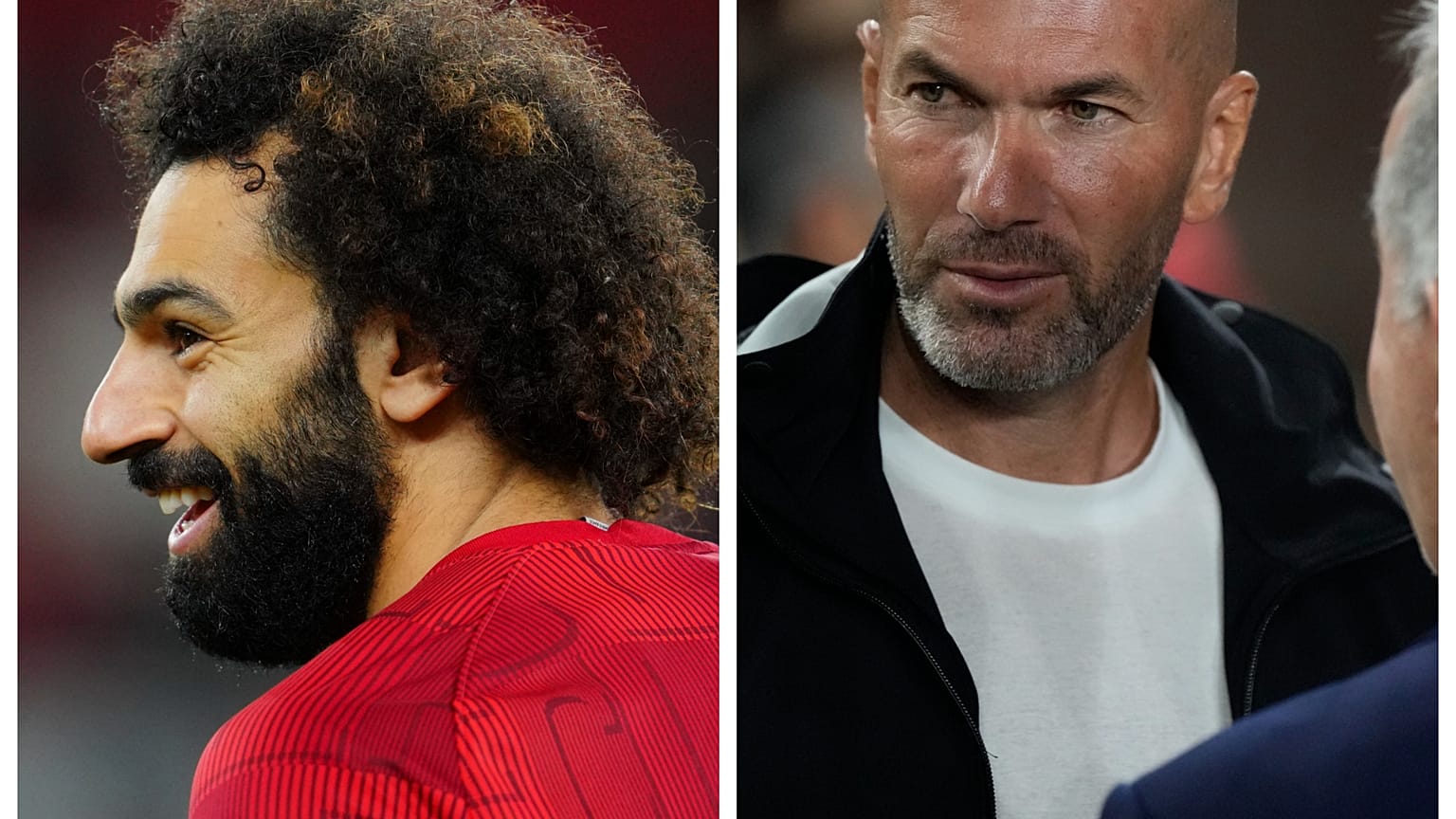 نجما كرة القدم المصري محمد صلاح والفرنسي من أصل جزائري زين الدين زيدان 