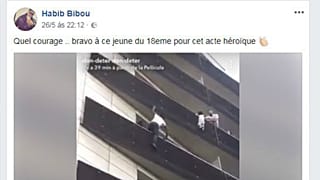 "Que coragem! Bravo a este jovem do 18.° (distrito) pelo ato de coragem"