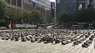 4500 pares de sapatos em Bruxelas pela Palestina