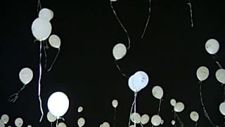 Thousands of balloons released for missing children in Hungary