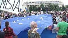 Anti-corruption protesters in Bucharest in May 2018