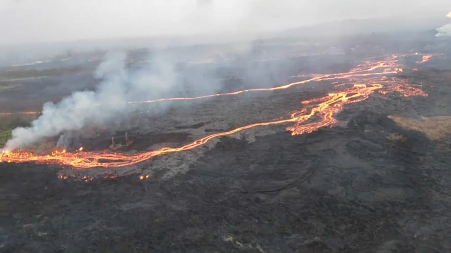 Lava flows in Hawaii