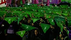 Hundreds of women protest outside Argentina's Congress demanding abortion rights