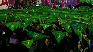 Hundreds of women protest outside Argentina's Congress demanding abortion rights