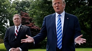 Donald Trump und Mike Pompeo vor dem Weißen Haus
