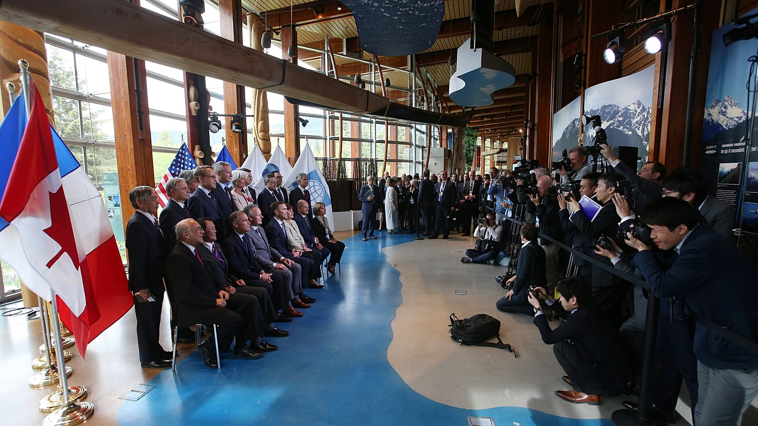 Finance minsiters pose for photos at G7 summit