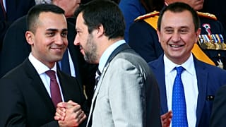 Di Maio com o líder do Liga, Matteo Salvini, novo ministro do Interior