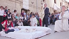 Colachos jump over Spanish babies to bring them good luck 