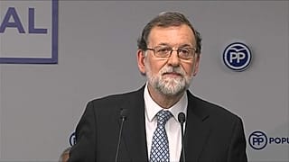 Mariano Rajoy en el momento de anunciar que deja la política