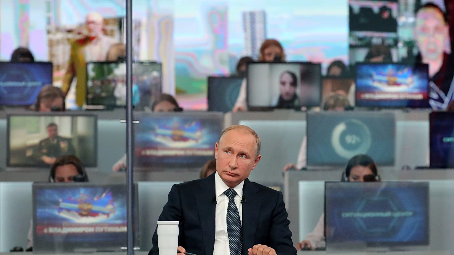 Die russische Bevölkerung konnte Putin Fragen stellen.