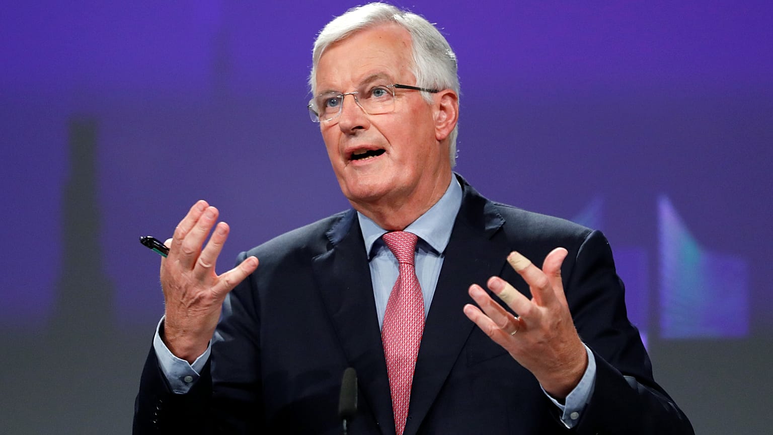 Michel Barnier brüsszeli sajtótájékoztatóján