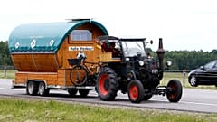 Germany, Wirth , drives his tractor  to FIFA 2018 World Cup in Russia