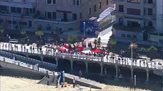 People of Basque Country protest with huge human chain