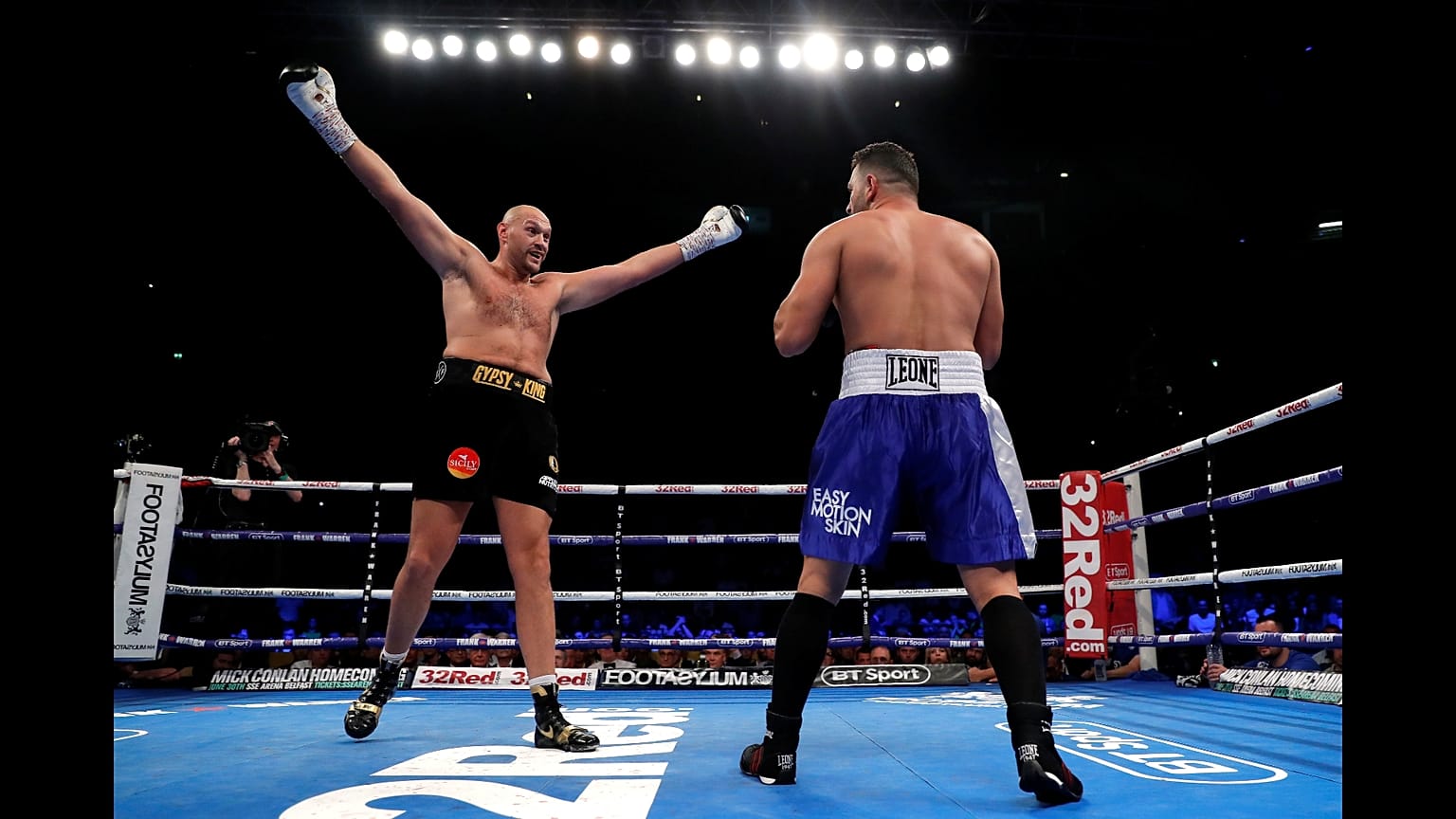 Fury was warned for fooling around, which included a 360 degree spin.