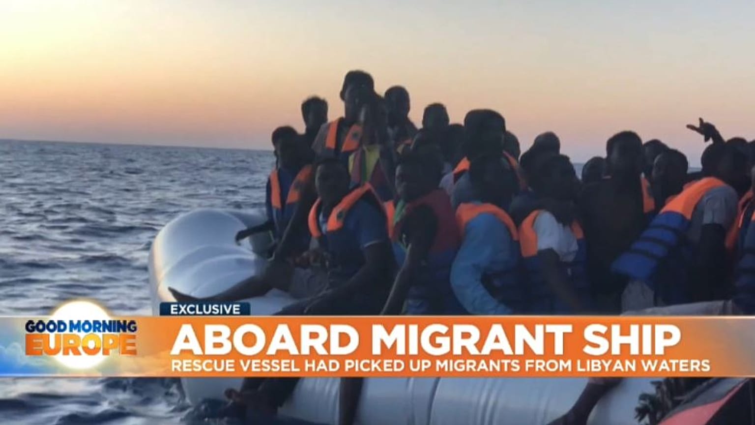Exclusive report aboard migrant rescue ship barred from docking in Italy